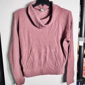 Natural‎ Reflections Women's Small Knit Cowl Neck  Mauve Pink Oversized EUC!